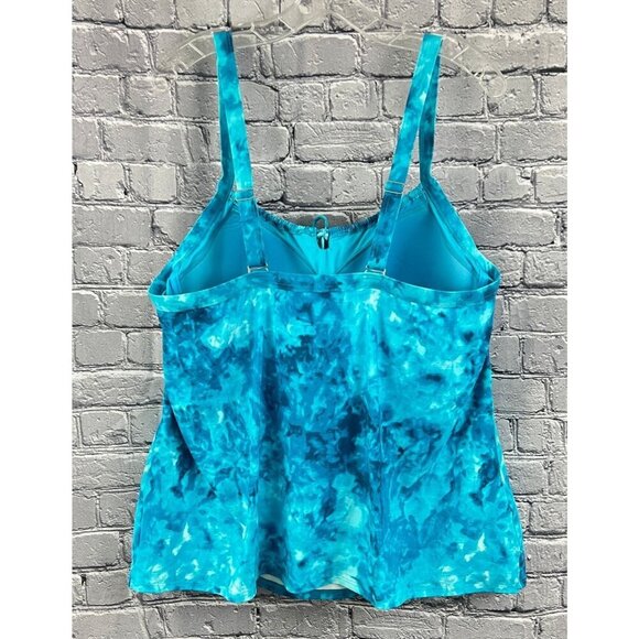 Lands End Swim Tankini Top With Adjustable Straps & Built-In Bra Womens Plus 22W - Picture 3 of 9